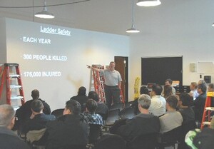 Andy Bull teaching a ladder safety class